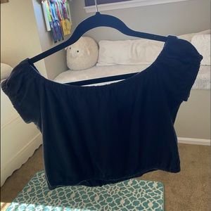 off the shoulder black crop top